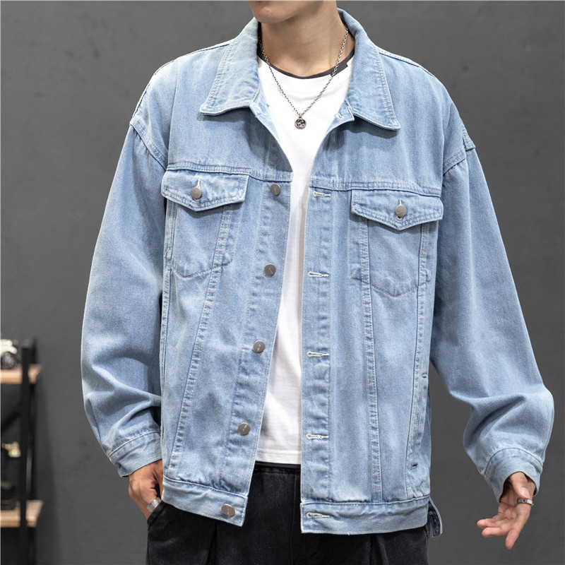 Mens Fashion Denim Jacket - جديد الدينيم سترة الرجال خمر جان