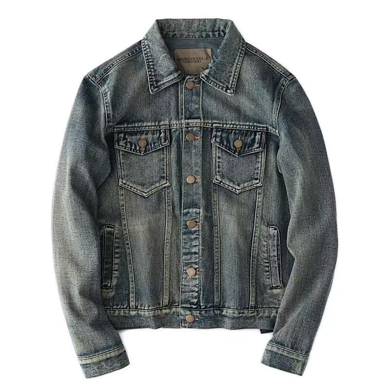 Mens Fashion Denim Jacket - الخريف والربيع موضة جديدة بلون الأمريكية