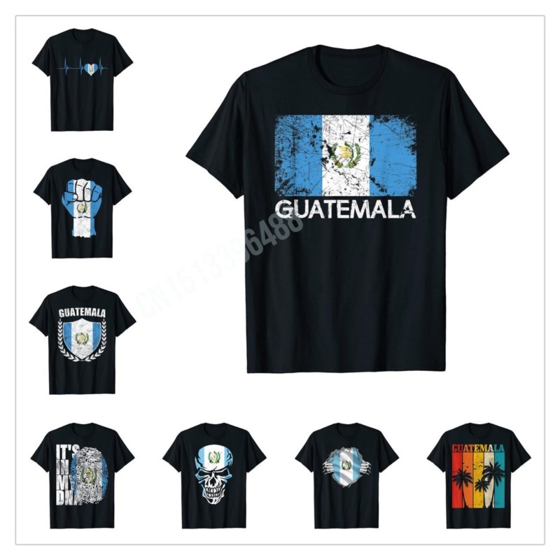 Men'S Fashion Guatemala - تي شيرت بتصميمات متعددة بعلم غواتيمالا،