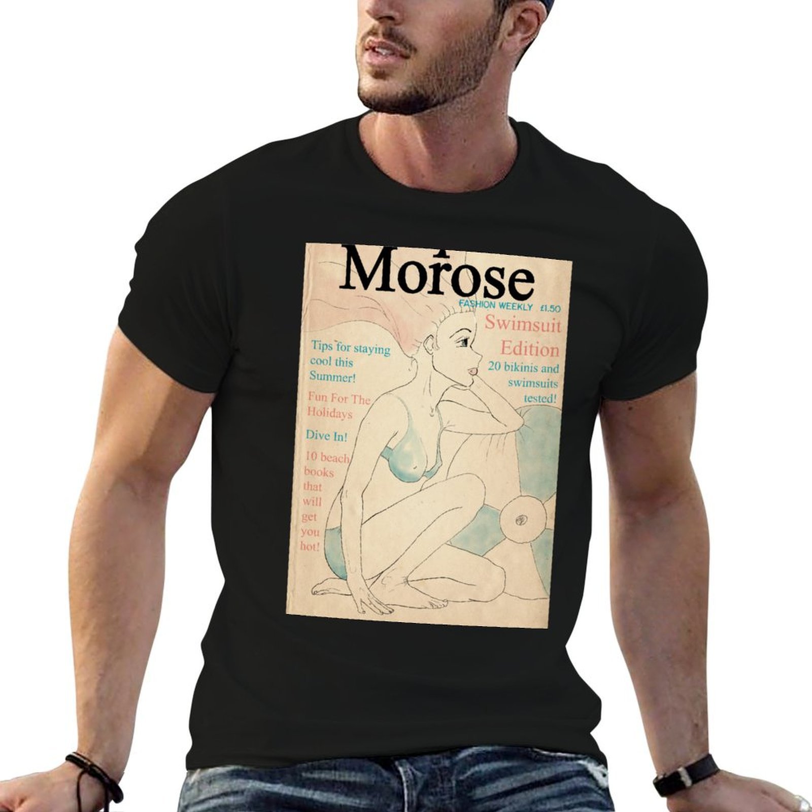 Mens Fashion Magazines - تي شيرت بتصميم غلاف مجلة أزياء