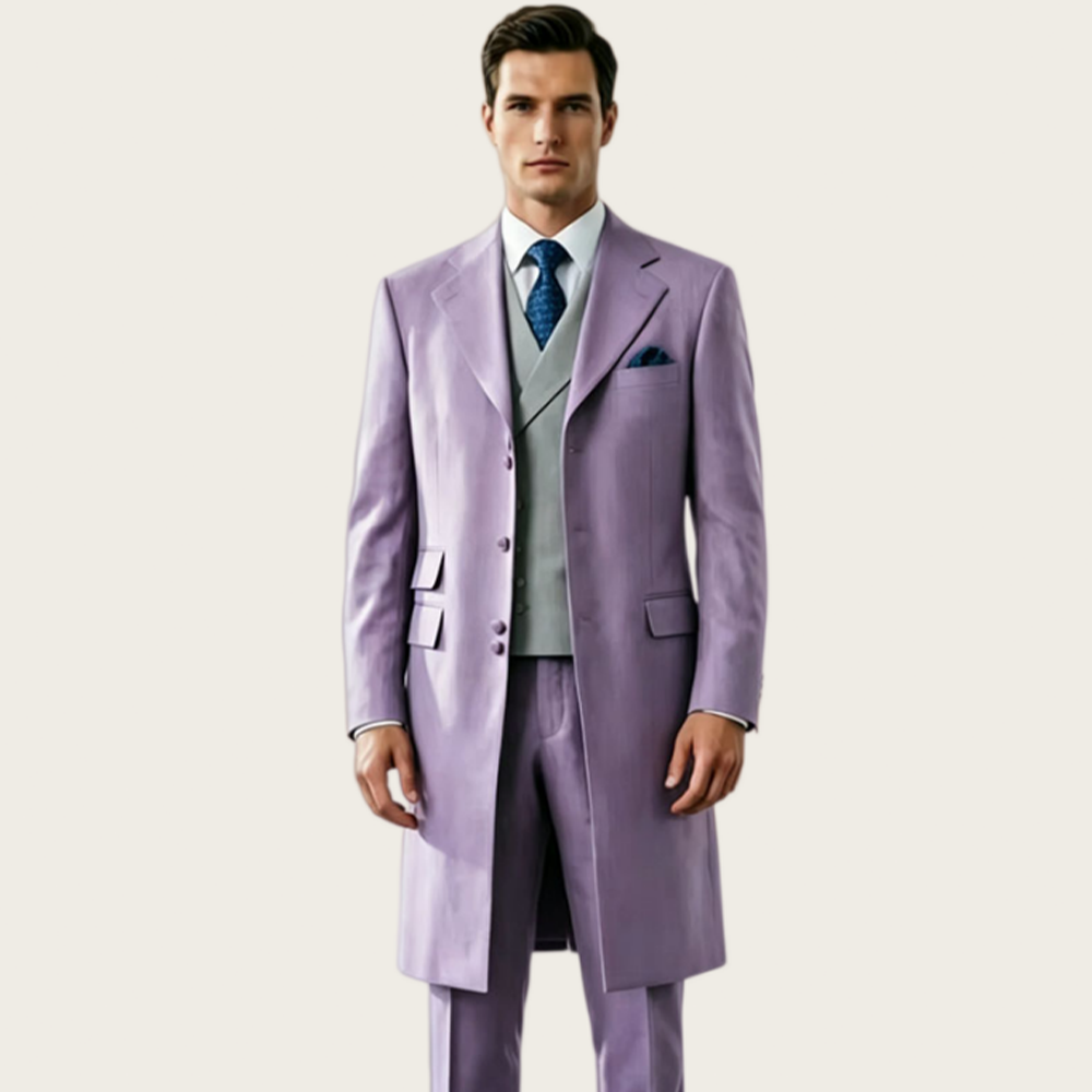 Slim Fit Blazer Men - بدلات رجالية طويلة عالية الجودة، بدلة