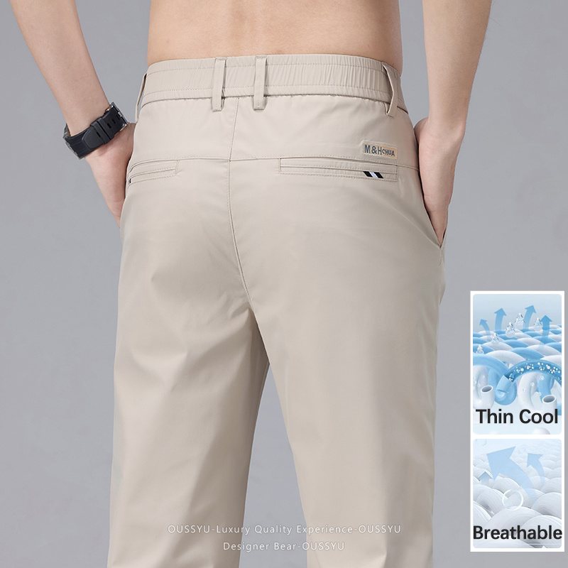 Men'S Fashion Khaki Pants - بنطلون رجالي صيفي خفيف كاجوال عصري