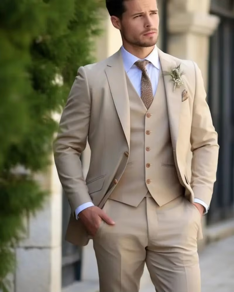 Slim Fit Blazer Men - الكاكي أنيقة الرجال الدعاوى الذكية عارضة