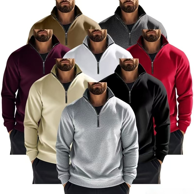 Mens Fashion Quarter Zip - سويت شيرت بسحاب ربعي للرجال والنساء،