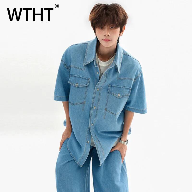 Jeans Shirt Fashion For Men - قمصان دينيم رجالية فضفاضة بتصميم عصري