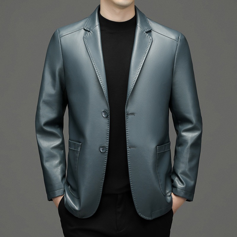 جديد الرجال بليزرات جلدية حقيق - مراجعة Slim Fit Blazer Men وسعره