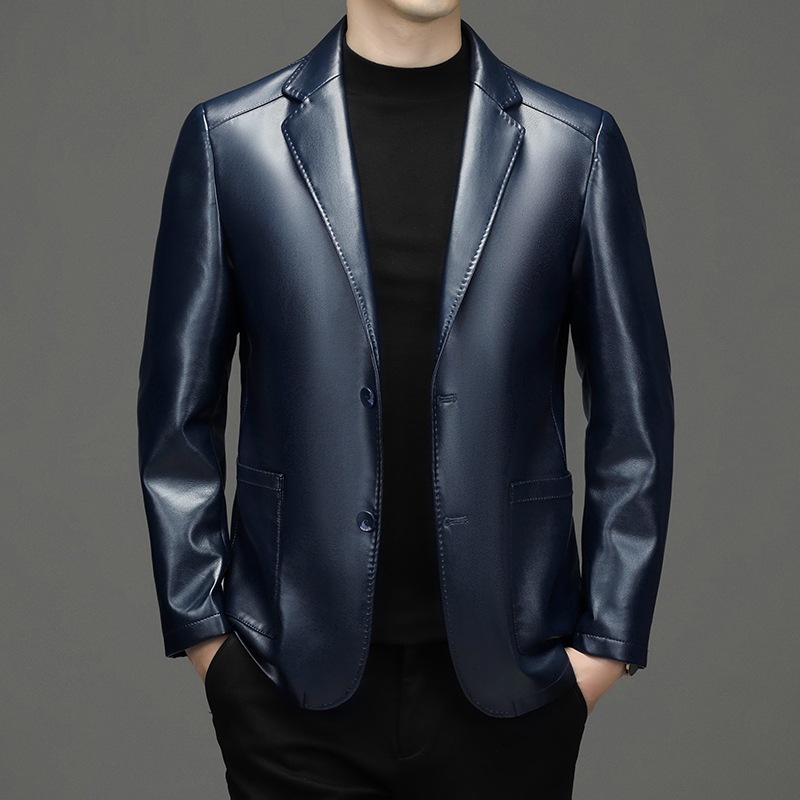 جديد الرجال بليزرات جلدية حقيق - مراجعة Slim Fit Blazer Men وسعره