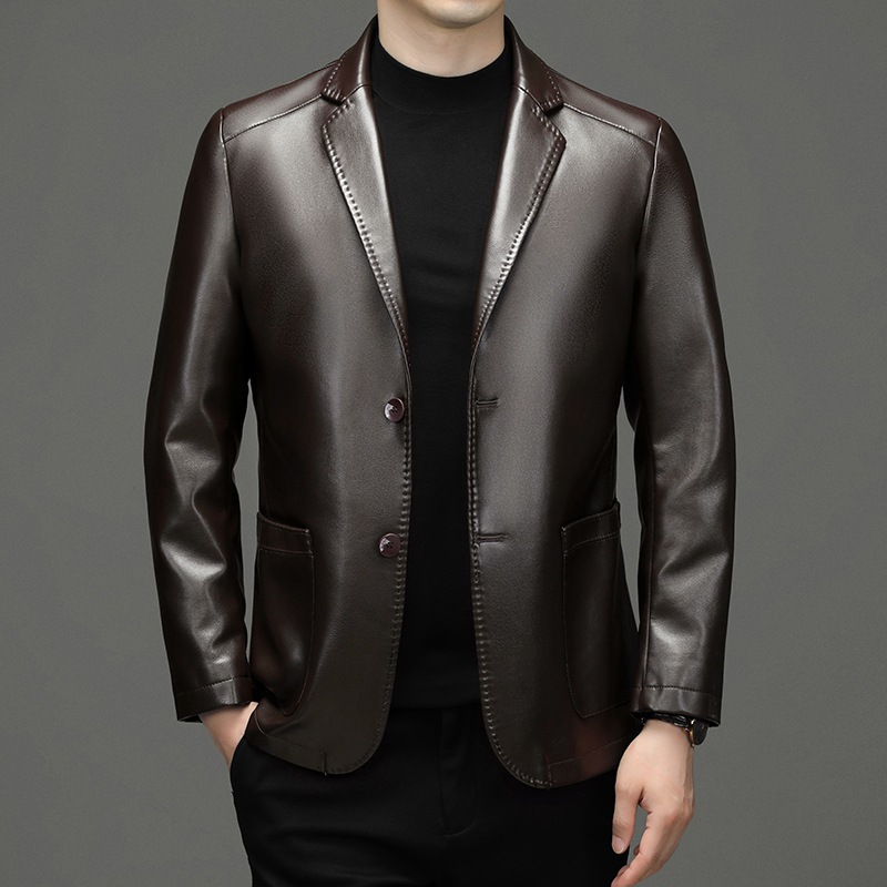 جديد الرجال بليزرات جلدية حقيق - مراجعة Slim Fit Blazer Men وسعره