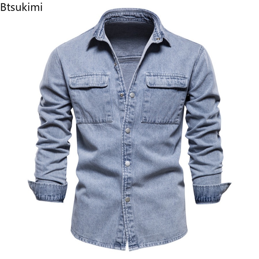 ربيع الخريف الرجال الأزياء ضئي - مراجعة Jeans Shirt Fashion For Men وسعره