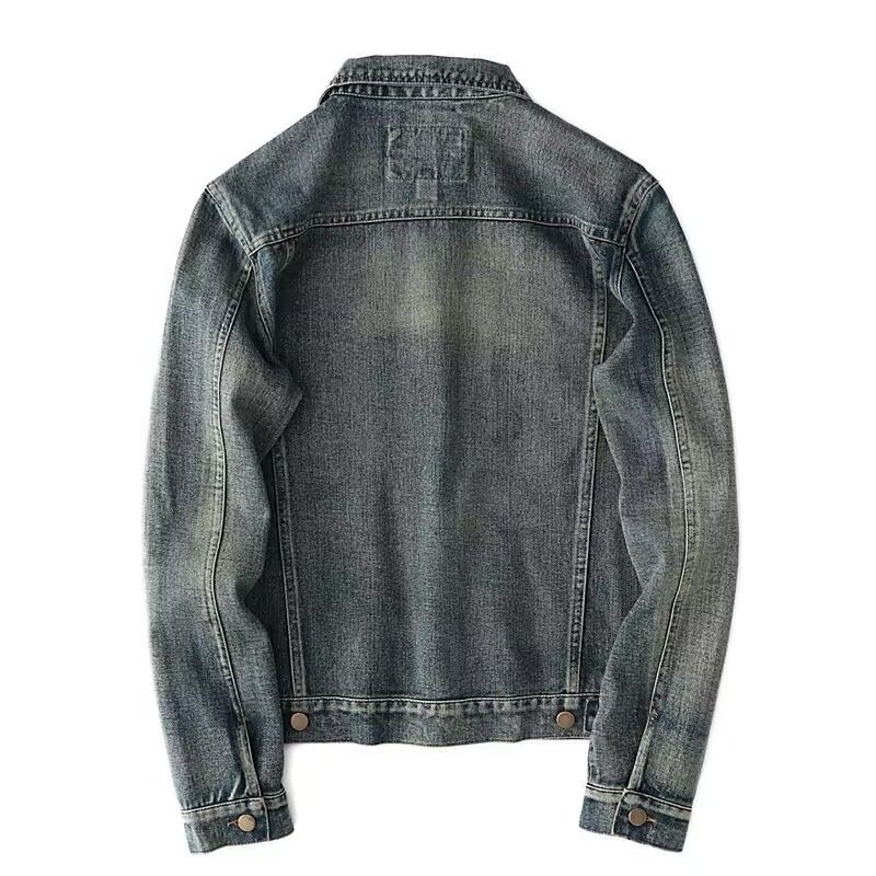 الخريف والربيع موضة جديدة بلون - مراجعة Mens Fashion Denim Jacket وسعره