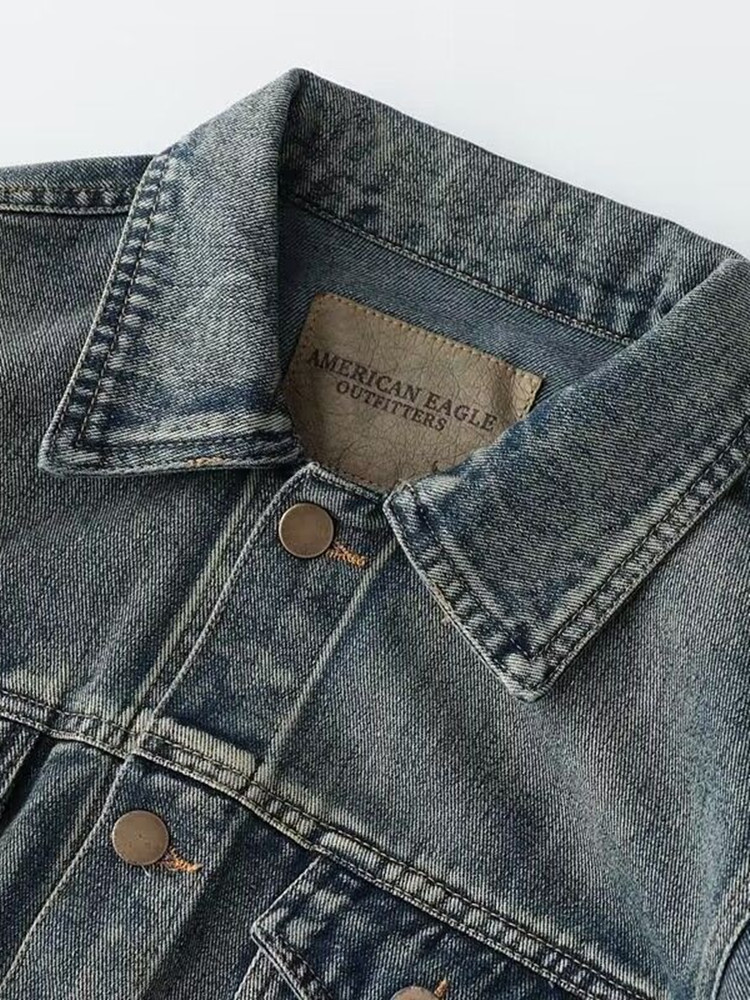 الخريف والربيع موضة جديدة بلون - مراجعة Mens Fashion Denim Jacket وسعره