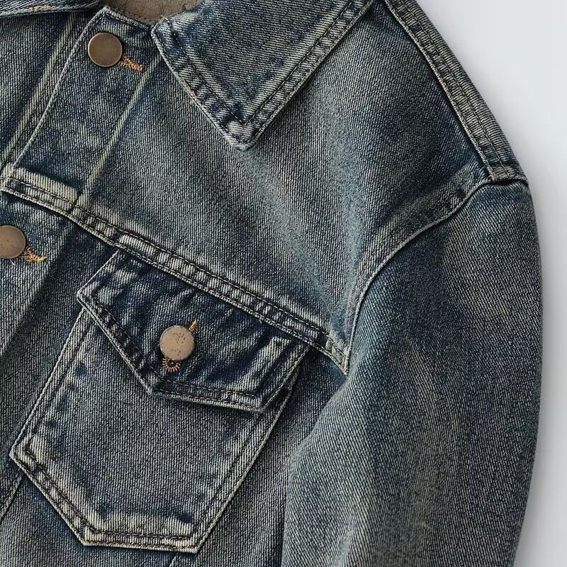 الخريف والربيع موضة جديدة بلون - مراجعة Mens Fashion Denim Jacket وسعره