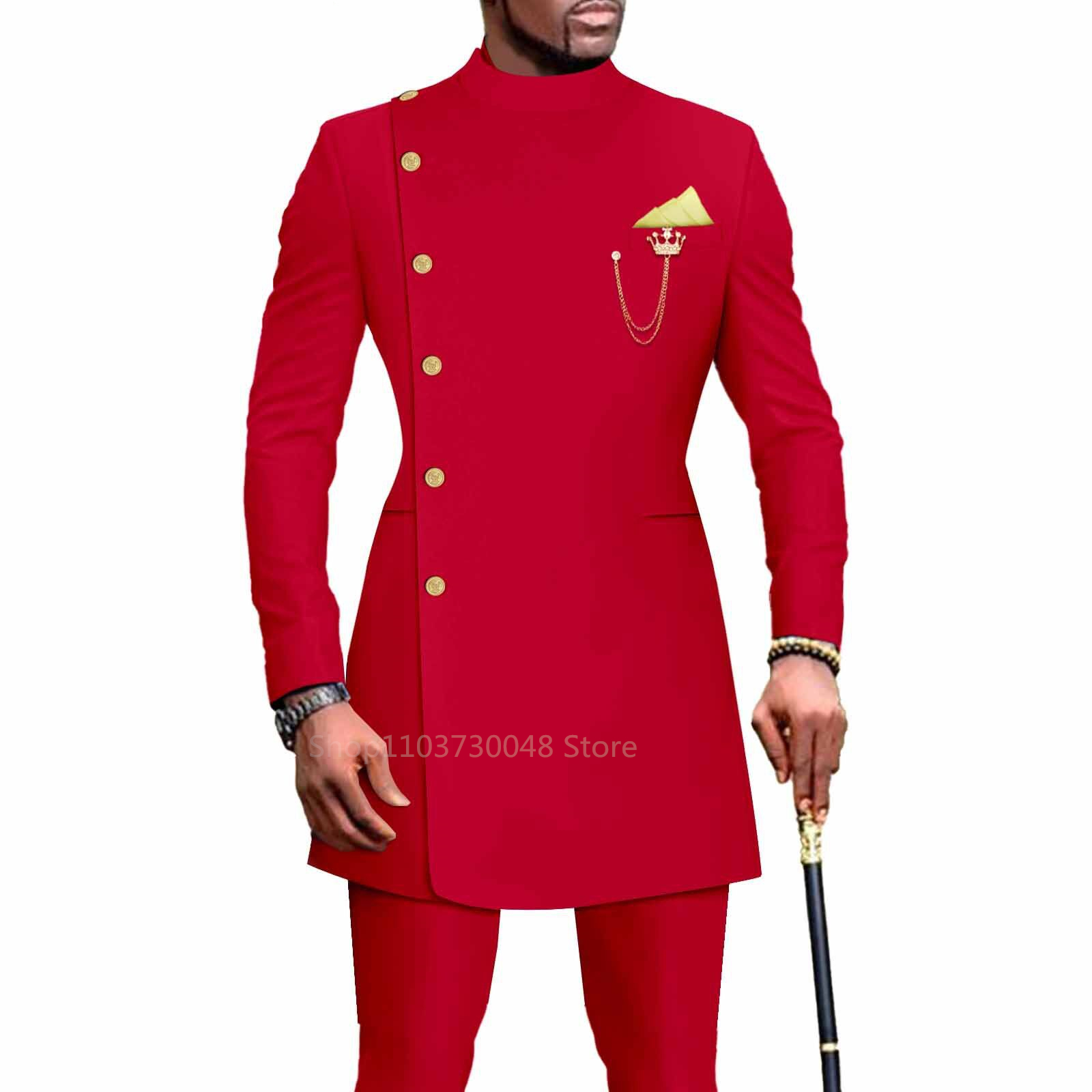 بذلات رجالية أحادية اللون بقصة - مراجعة Slim Fit Blazer Men وسعره