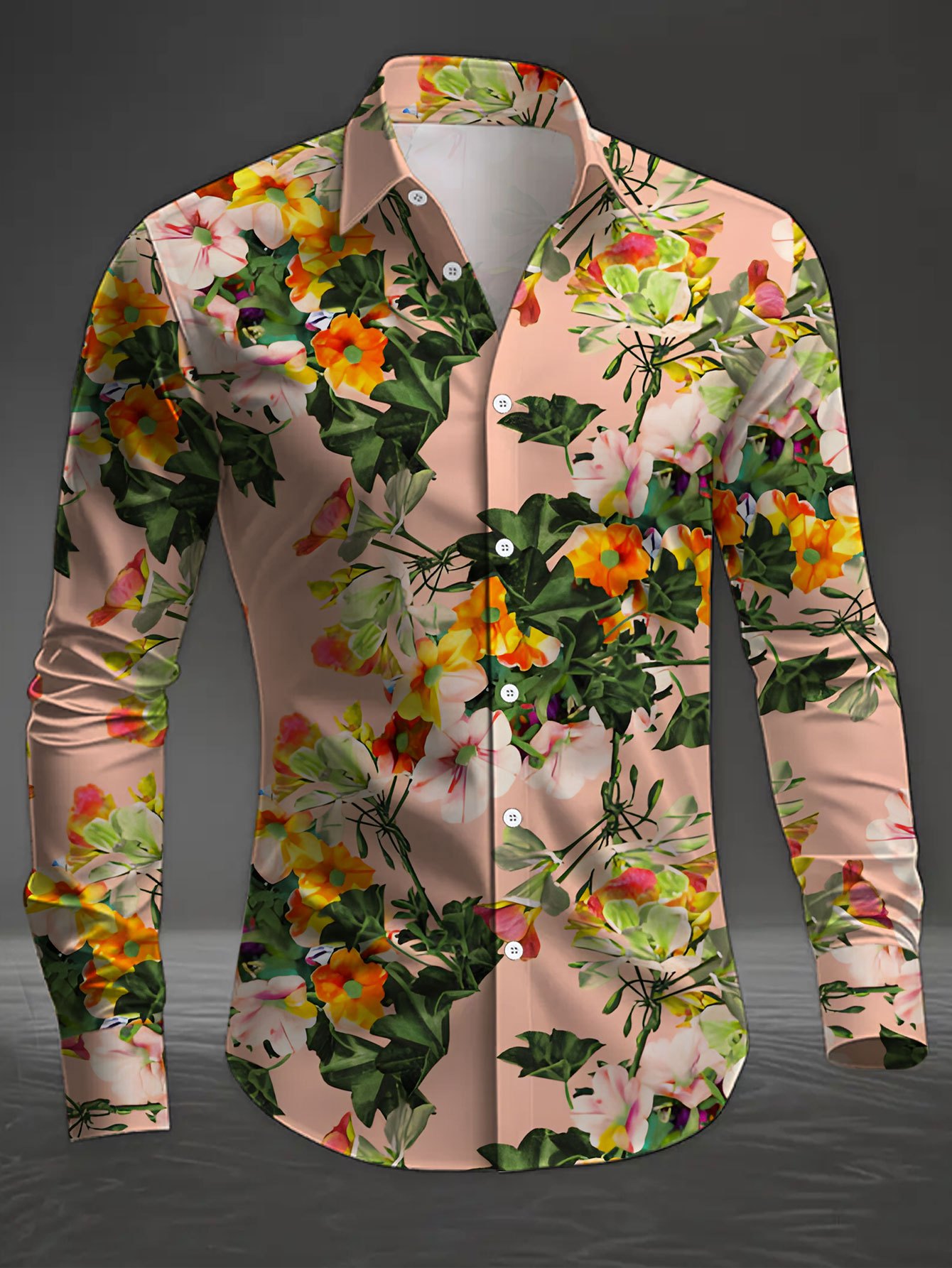 قميص رجالي بأكمام طويلة وأزرار - مراجعة Men'S Fashion Pink Shirt وسعره