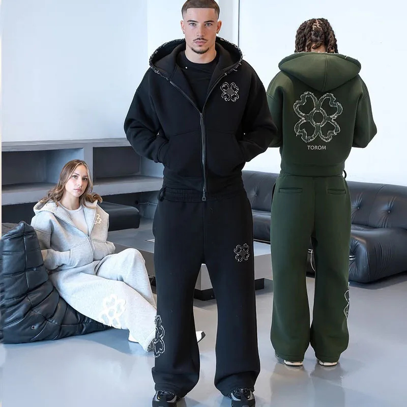 طقم هودي وبنطلون رياضي للرجال  - مراجعة Mens Fashion Zip Up وسعره