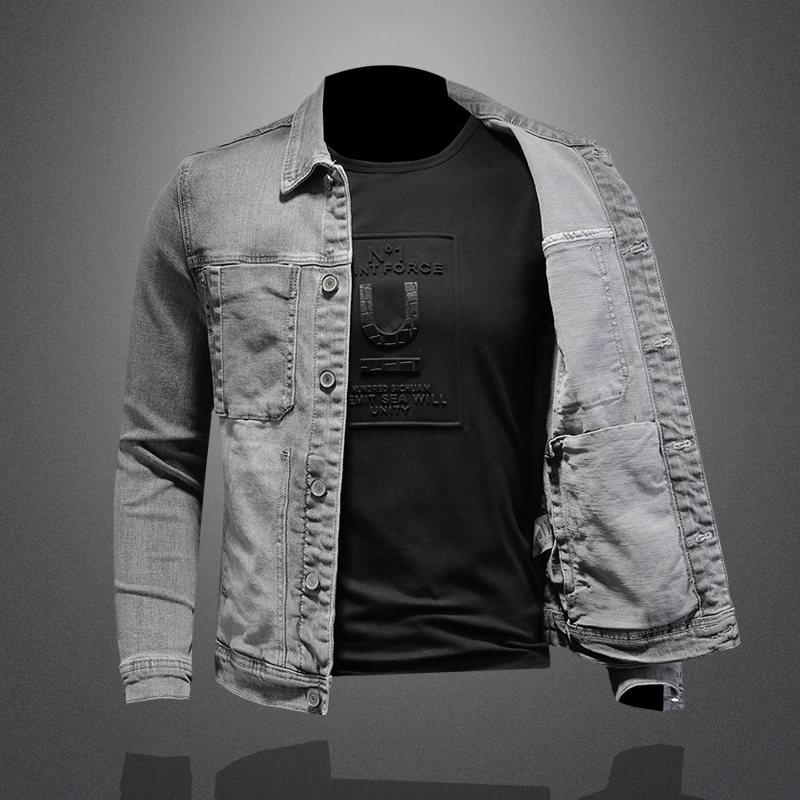 موضة الدنيم سترة الرجال القطن  - مراجعة Mens Fashion Denim Jacket وسعره