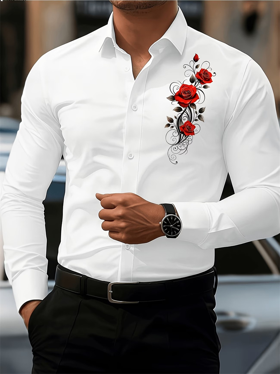 قميص رجالي بأكمام طويلة مزين ب - مراجعة Mens Fashion Casual Outfits وسعره