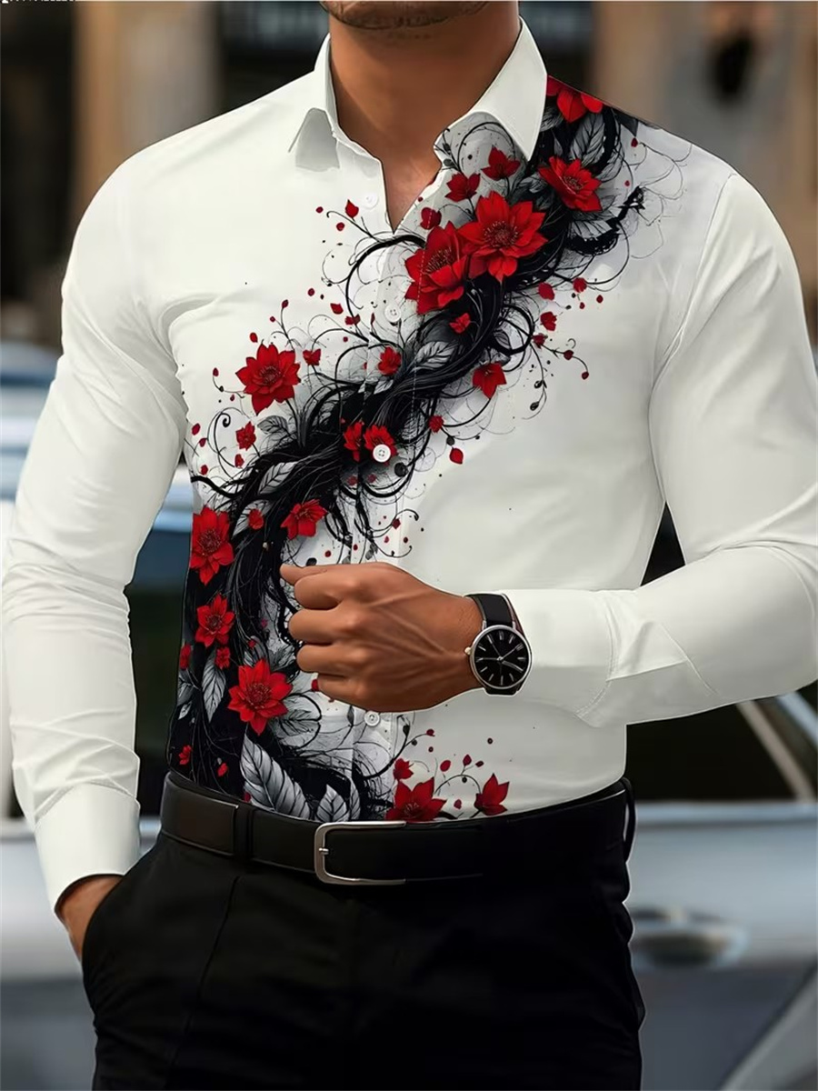 قميص رجالي بأكمام طويلة مزين ب - مراجعة Mens Fashion Casual Outfits وسعره