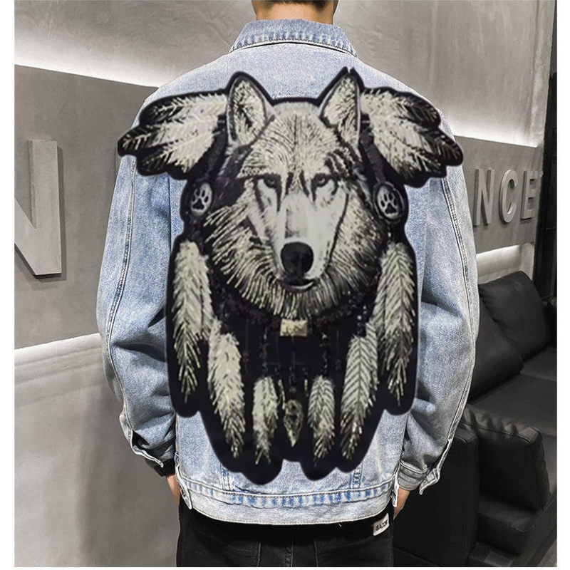 أمريكا خمر الثقيلة الذئب المطر - مراجعة Mens Fashion Denim Jacket وسعره