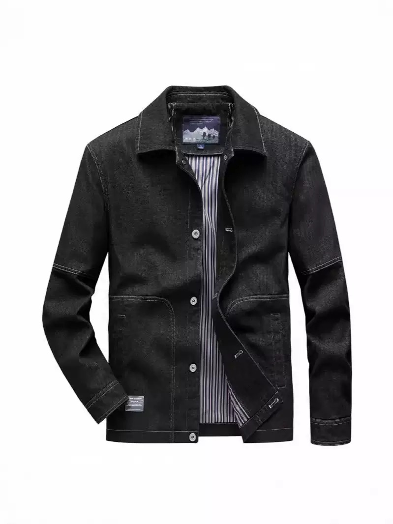 الخريف والربيع موضة الاتجاه ال - مراجعة Mens Fashion Denim Jacket وسعره