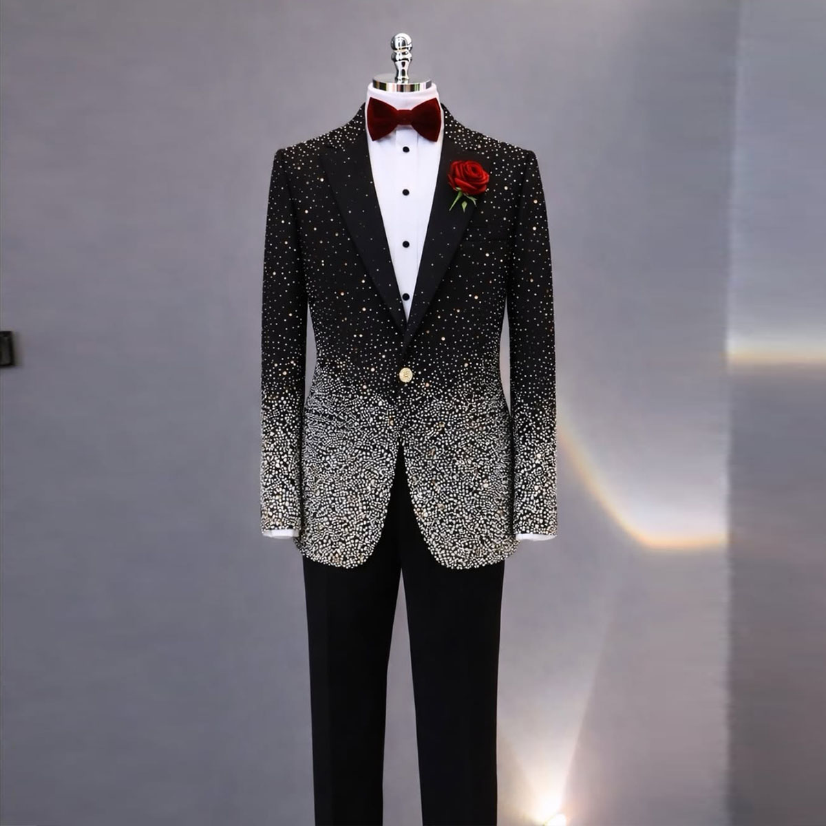 بدلة رجالية أنيقة مرصعة بالأحج - مراجعة Slim Fit Blazer Men وسعره
